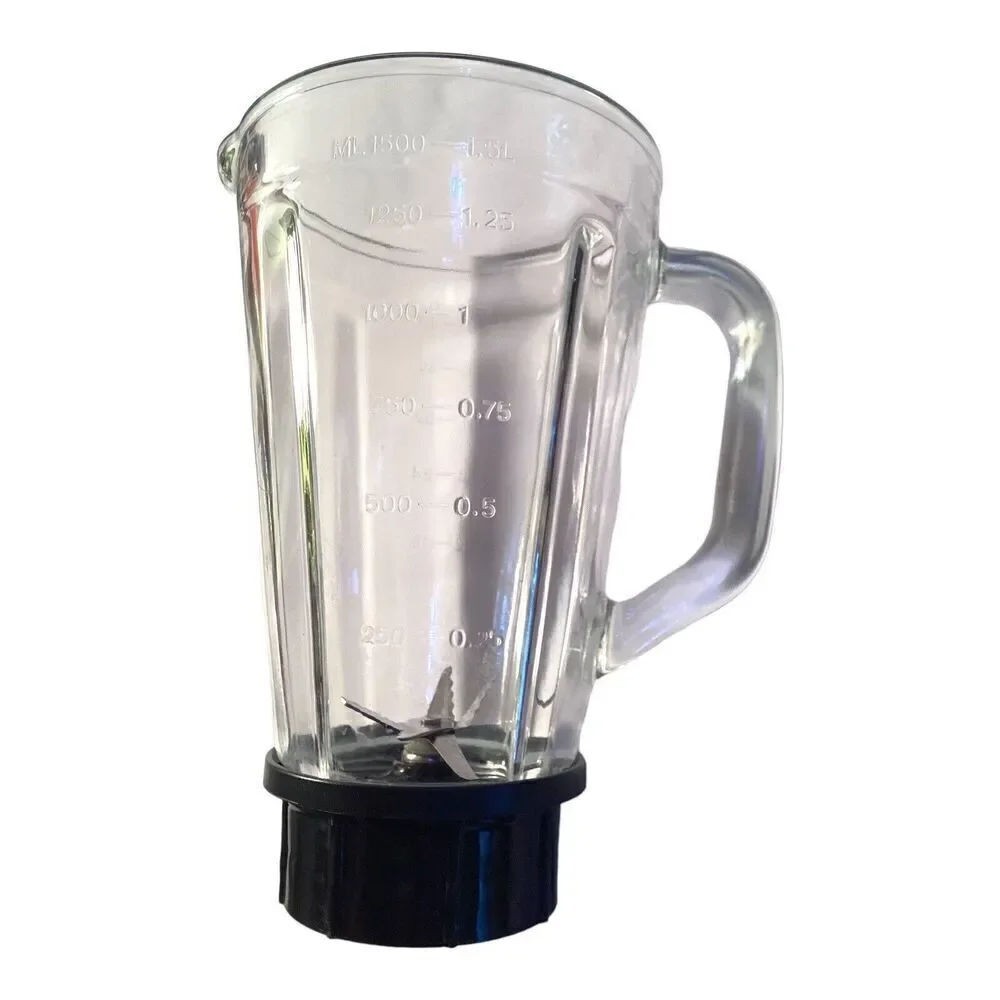 Blender Replacement Heavy Glass Pitcher 6 Cup With Black Lid